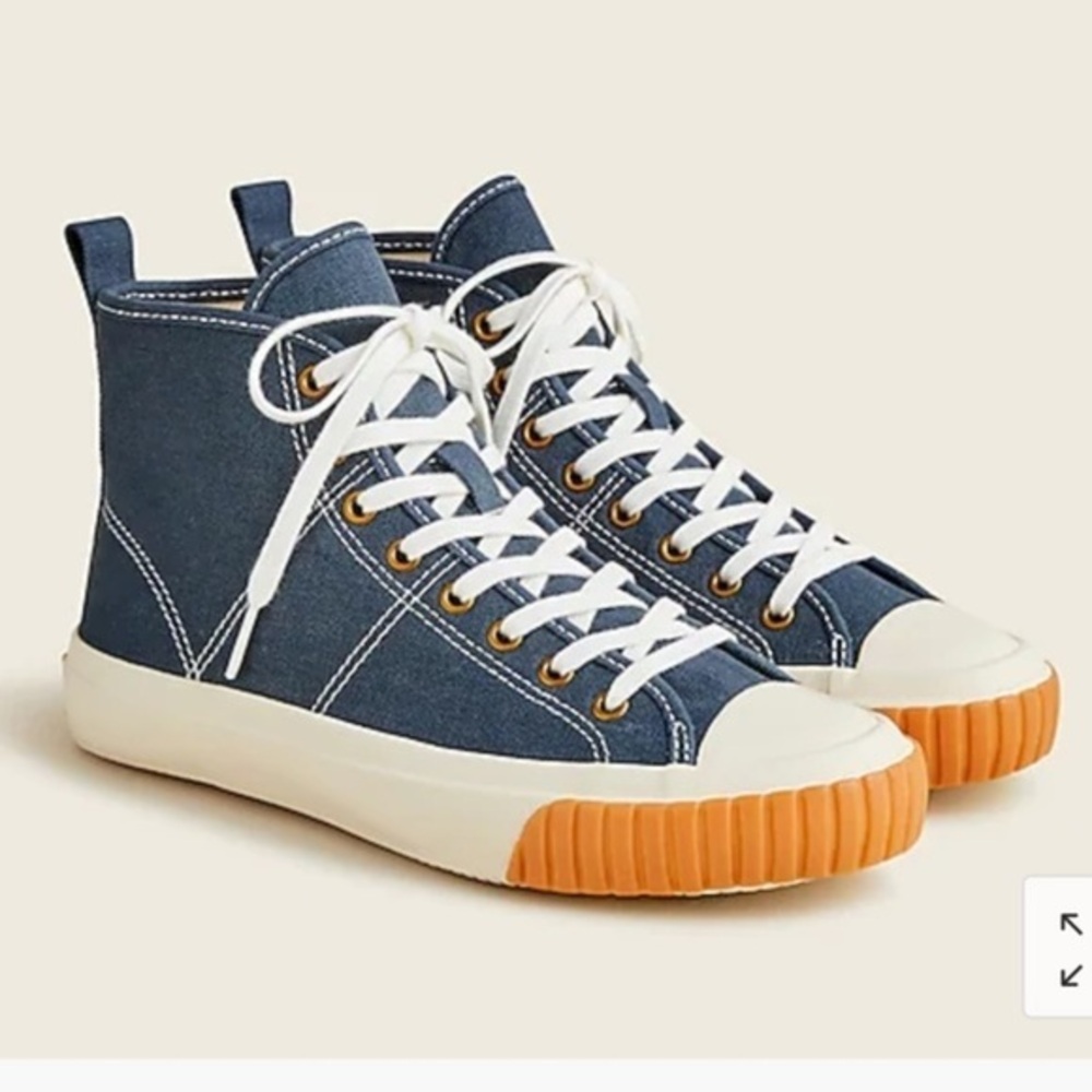 New in box- J. Crew Classic high top sneakers blue Sz 9